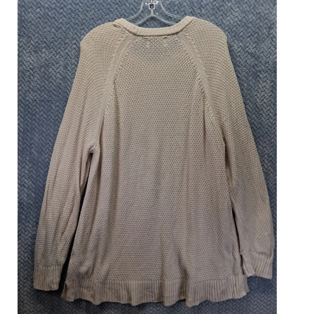 Old Navy Mens XL Cream Textured Cotton Raglan Long Sleeve Sweater 726147-05